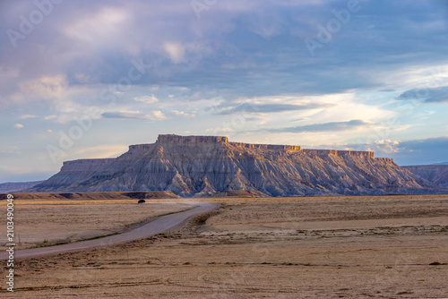 View of Mesa south of Factory Butte near Hanksville, Utah