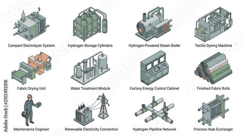 Collection of Industrial Equipment and Systems for Manufacturing and Energy Production.