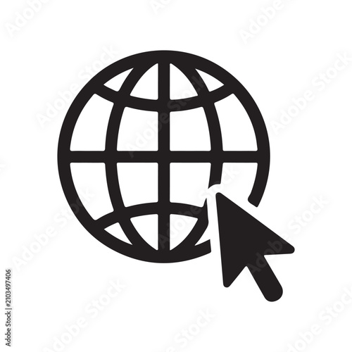 Quadro su tela glob Web with cursor vector illustration