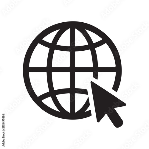 Φωτογραφία glob Web with cursor vector illustration
