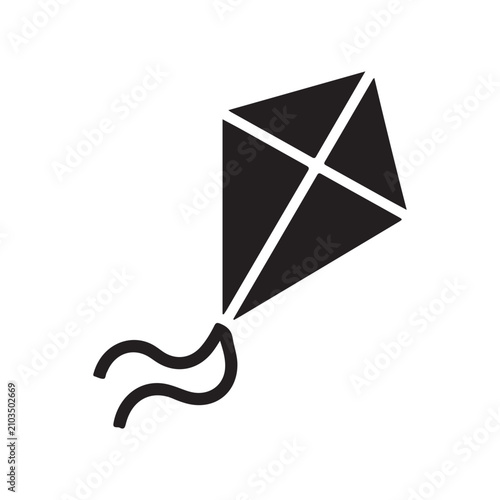 Foto Kite icon vector, Flying kite icon flat style design.