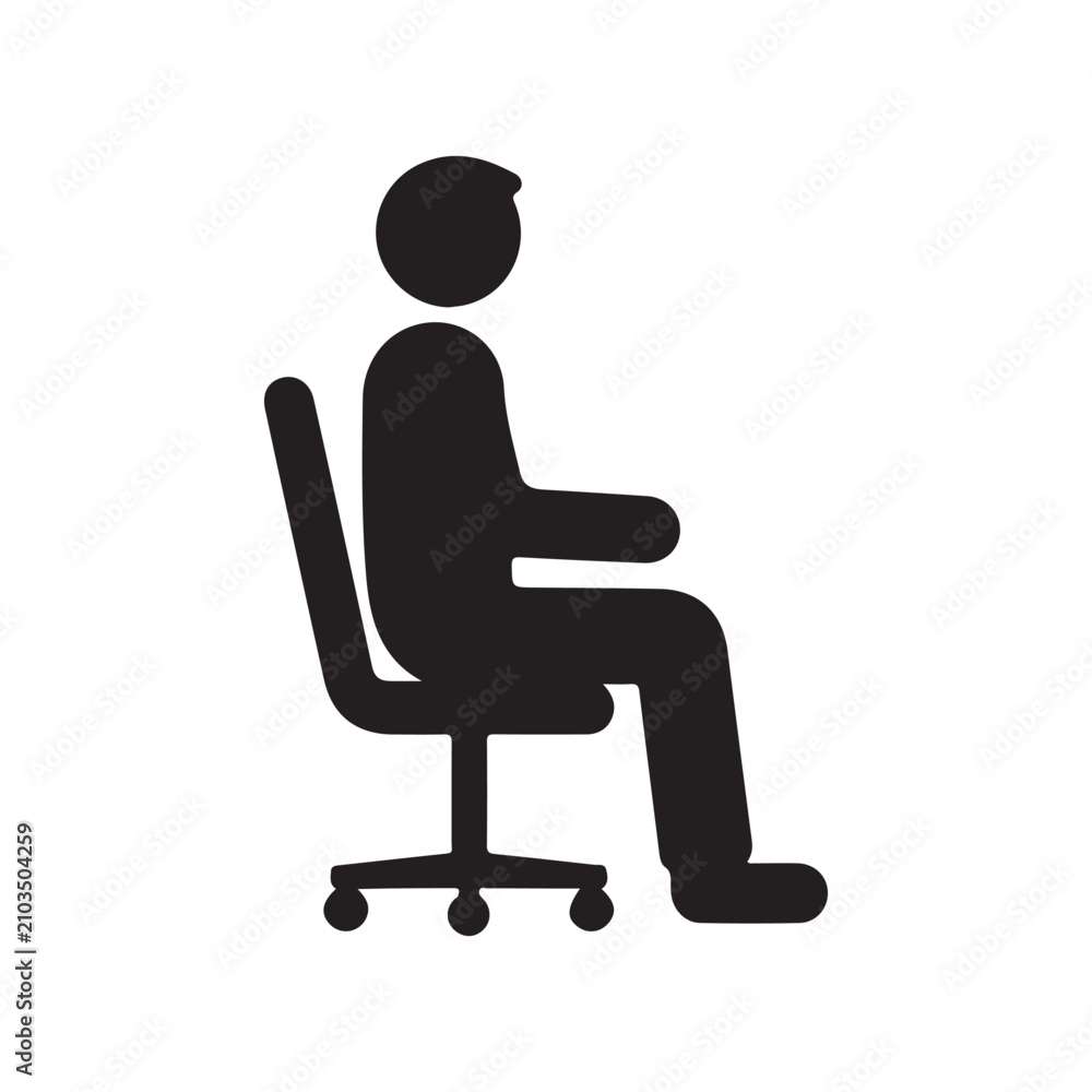 Fototapeta premium Silhouette of a man sitting in a chair vector symbol 