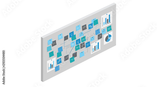 Isometric Business Planning and Strategy Board