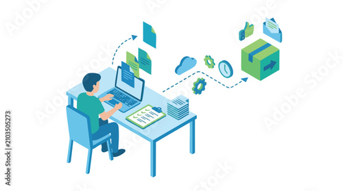 Digital Workflow for Freelancer Efficiently Managing Online Projects and Delivering Files with Cloud Processing and Client Feedback