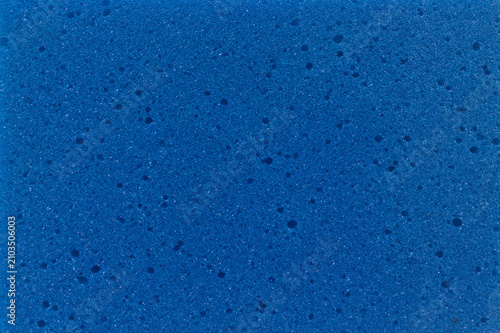 Blue foam sponge texture, macro background