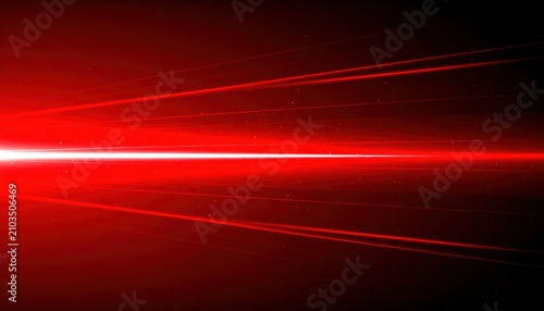 Intense red laser beam horizontal light streak