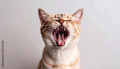 口を大きく開けた猫