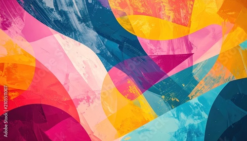 Artistic abstract background with colorful brush strokes