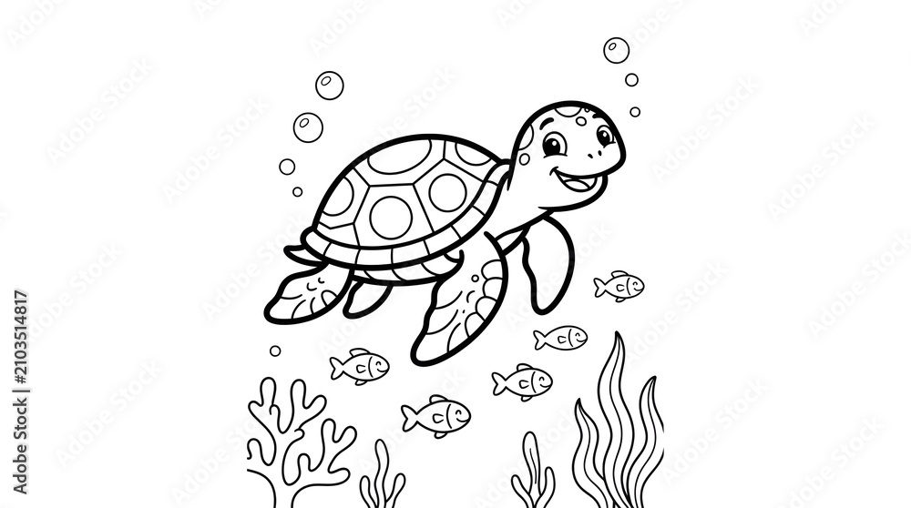 Fototapeta premium sea turtle vector illustration