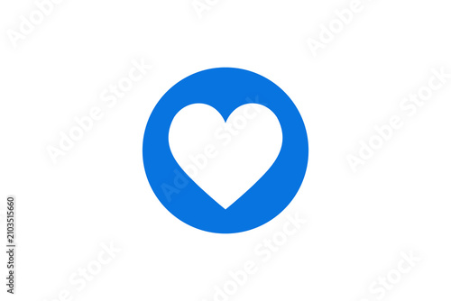 Foto Heart icon in circle minimal love symbol for branding to convey love, like, favo
