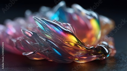 iridescent abstract creature glowing fantasy digital art