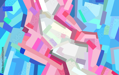 Stylized transgender flag for Pride Month. Beautiful expressionist background with square polygons. Faceted polygonal vector illustration. Geometric LGBTQIA+ banner in pink, blue and white colors