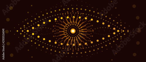 Quadro su tela Luxury gold elite cyber vision eye halftone abstract background