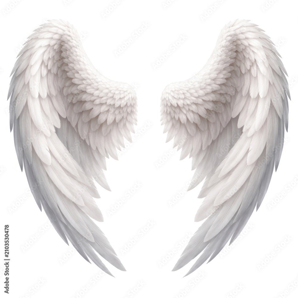 Obraz premium Elegant white angel wings illustration.
