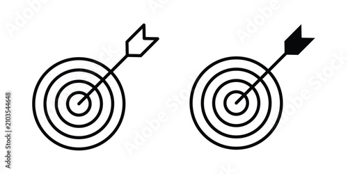 Bullseye icon line graphics series. EPS10