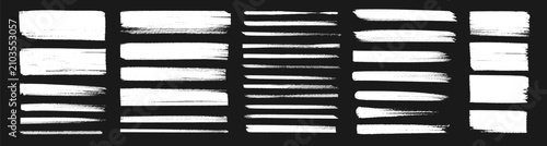 Brush stroke drawn paint set. Hand drawn brush stroke paint chalk crayon banner sketch scribble texture. Chalkboard watercolor graphite border splash grunge abstract background. Vector illustration
