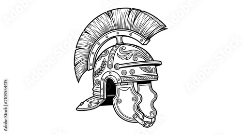 Foto Ancient Roman Soldier Helmet Illustration