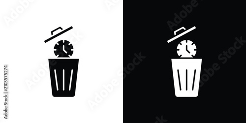 Quadro su tela Time waste icon vector logos set