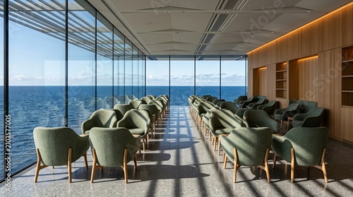 Modern Conference Room with Ocean View
