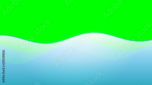 Animated Blue Water Wave Surface Loop with Green Screen Background.
