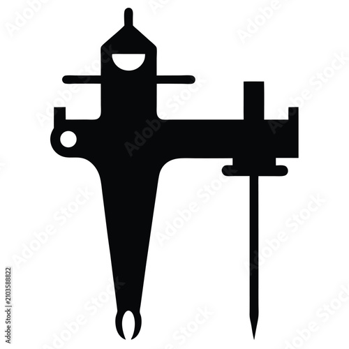 Bild auf Leinwand Tattoo machine silhouette icon, professional rotary tattoo gun vector illustrati