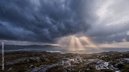 Dramatic dark storm clouds gathering in the sky
