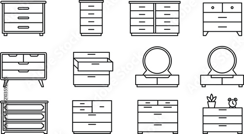 Konstfotografi Chest of drawers dresser wardrobe home furniture storage mirror vanity table lin