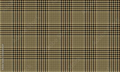 Seamless plaid fabric in beige, brown, and black is ideal for textiles and garment design, such as shirts, dresses, skirts, and trousers, adding sophistication and uniqueness to any style.