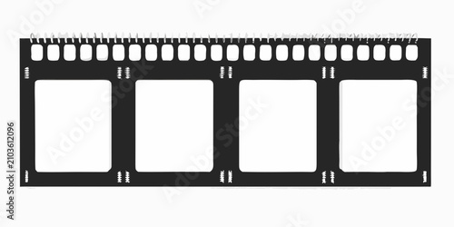 Foto Black scrapbook page with spiral binding and rectangular photo openings