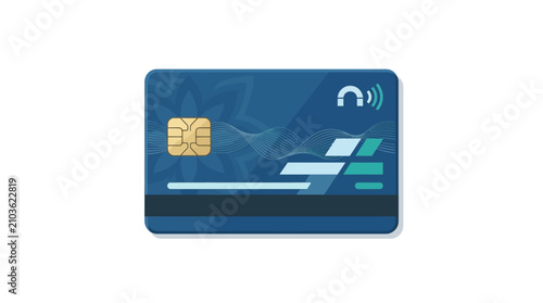 Foto Blue Contactless Payment Credit Card.