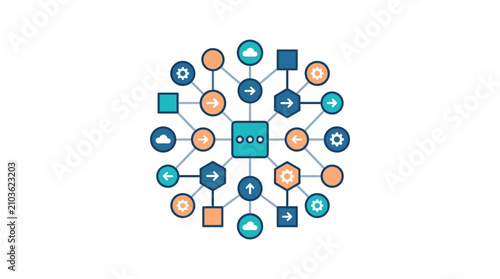 Network Connection Icons and Symbols.