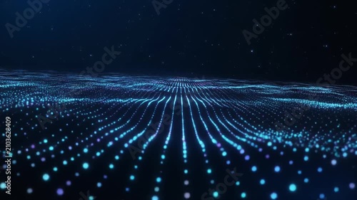 Abstract Digital Particle Wave Motion Background