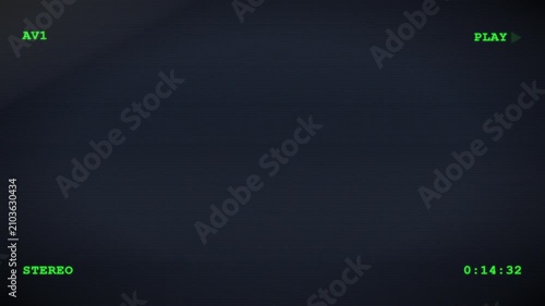Dark Video Frame With Green Playback HUD Night Scene.