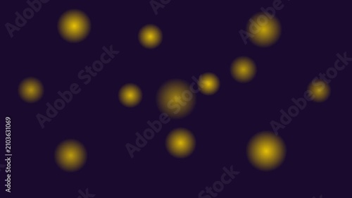 Glowing Dots Drift Across Dark Night Sky.