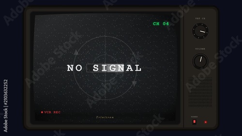 No Signal Vintage Monitor Screen Visual.