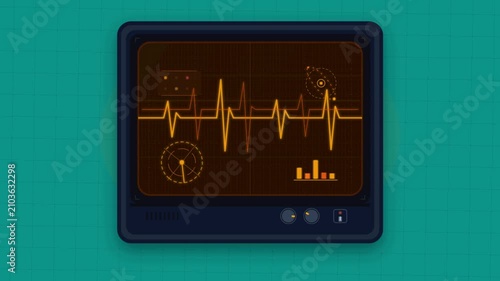 Medical monitor heart rate display video analysis.