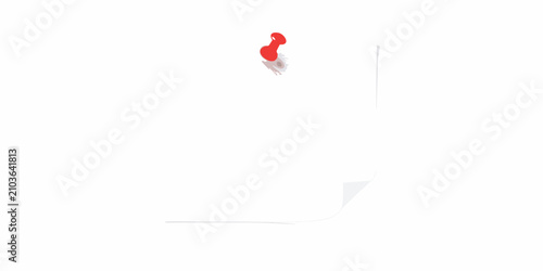 blank white square note pinned with red clip vector illustration transparent background paper memo pin attachment reminder document stationery minimalist
