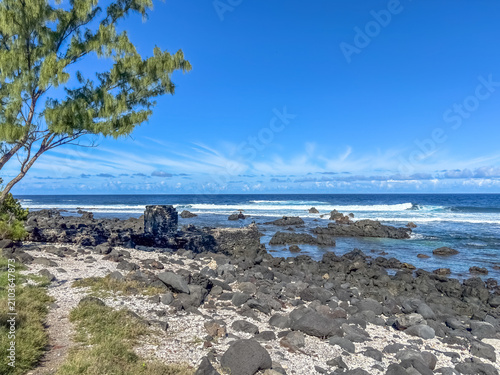 Côte rocheuse à l’Etang-Salé, Île de la Réunion 