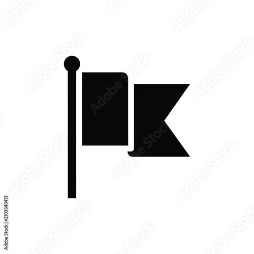 Foto A minimalist black depicting a flag on a pole with a triangular cutout on the ri