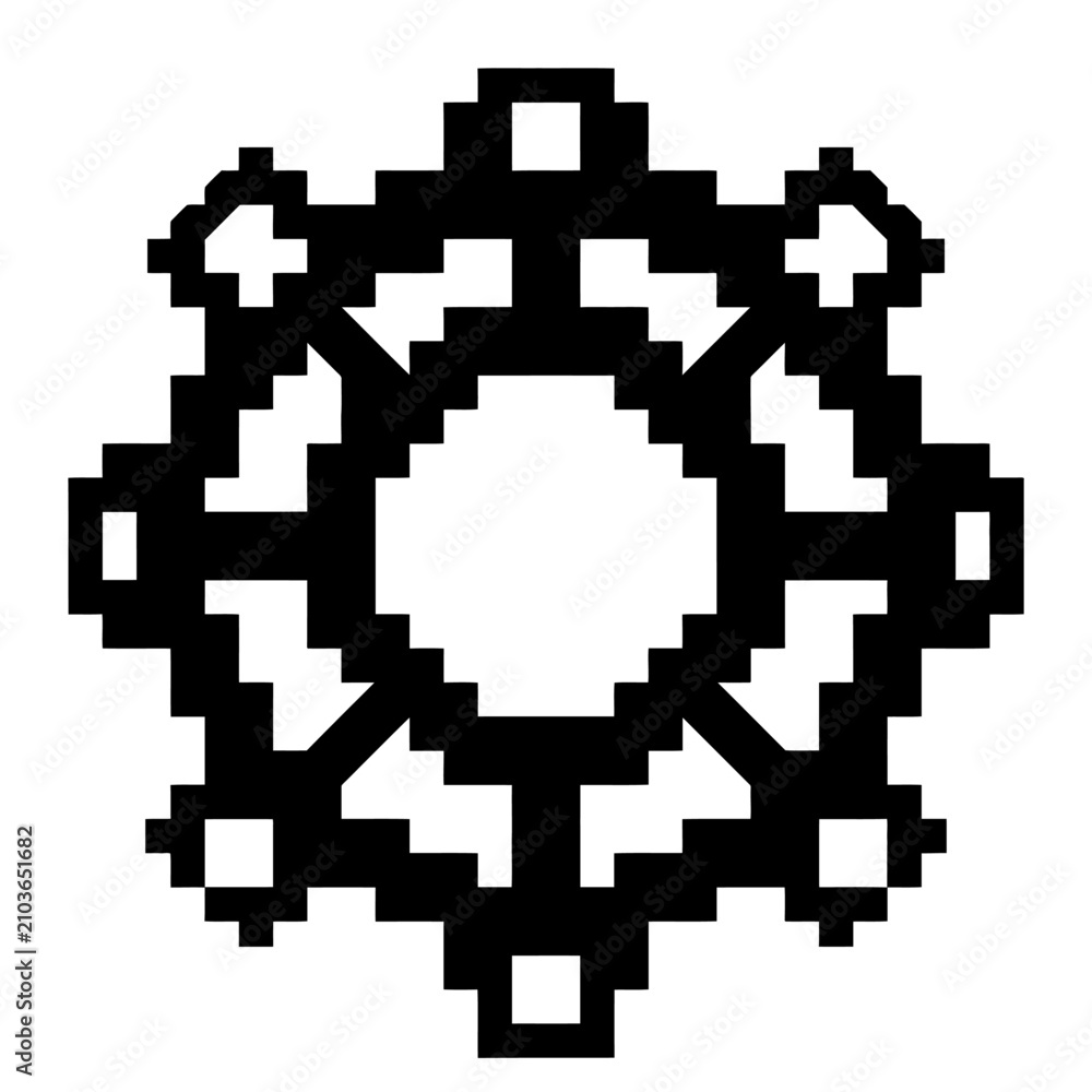Fototapeta premium Pixelated Snowflake Icon