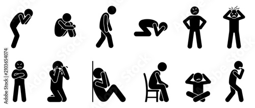 Fotografía Diverse Emotional States Stick Figures Collection