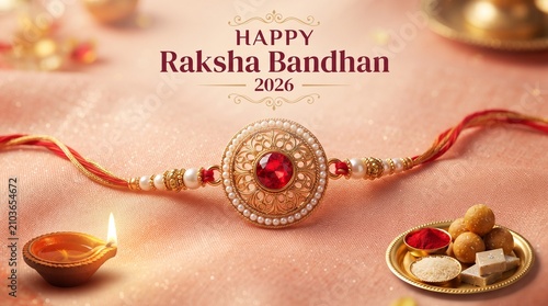 Tapety artystyczne raksha bandhan 2026 poster with minimalistic elements
