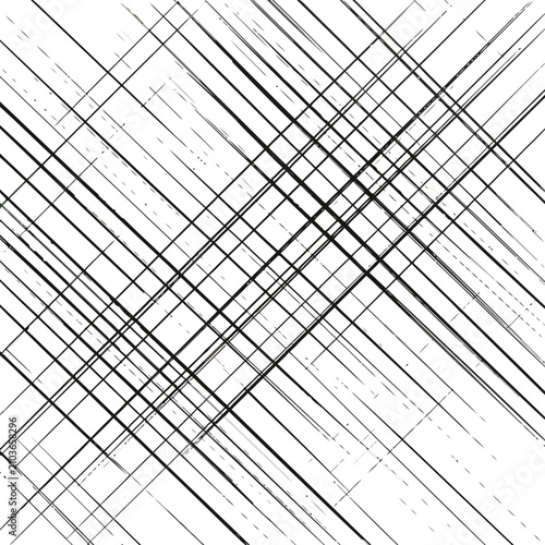 Abstract pattern of intersecting black lines on a white background.