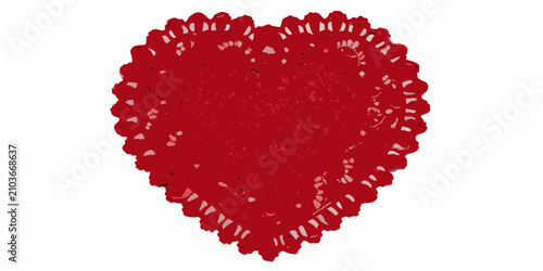 Photos heart shaped doily with intricate lace pattern on white background red romantic