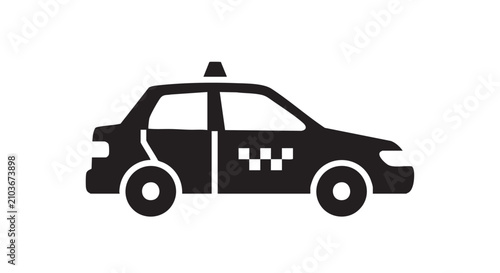Taxi cab car icon for transportation and city travel.