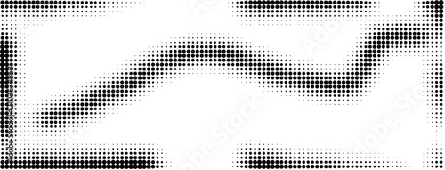 Foto Abstract geometric pattern composed of black dots creating a dynamic flowing sha