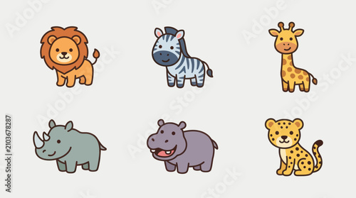 Photography Cute safari animals collection