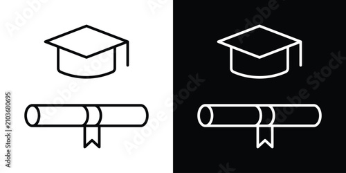 Bild auf Leinwand Degree icon editable illustration collection