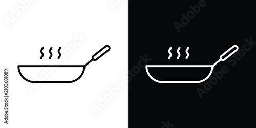 Frying pan icon editable illustration collection