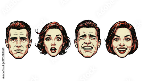 Diverse Faces Showing Varied Human Emotions and Expressions